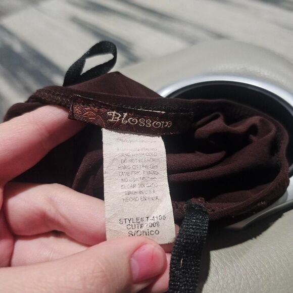 Vintage y2k brown crochet neck beachy whimsical halter top - Picture 3 of 3